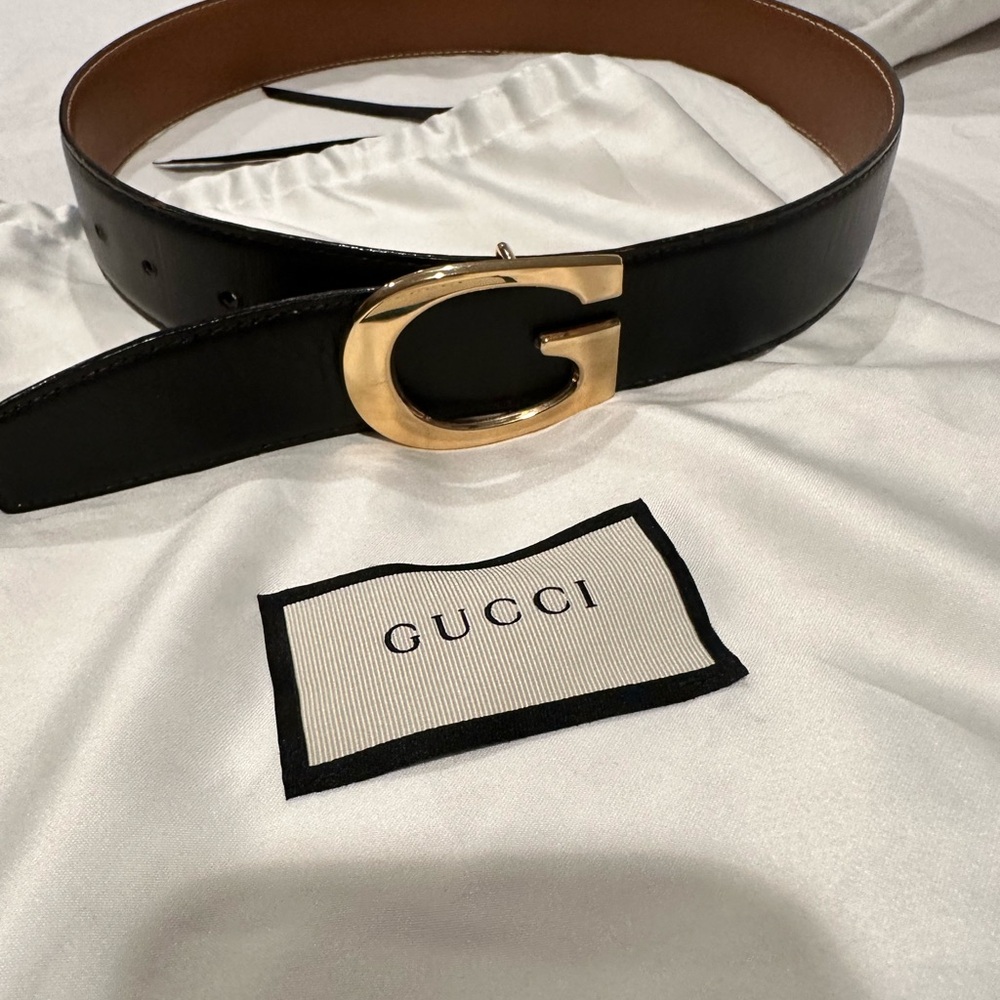 💫 rare Gucci reversible belt black- cognac
